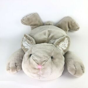 Carter's Bunny Pillow Plush Baby Mat Beige Laying Down Rabbit Floral Bow 24" VTG